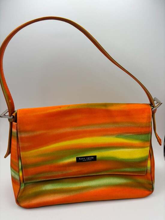 Kate Spade Handbags - Kate Spade New York Vintage Multicolor Striped Fabric Shoulder Bag Y2K Sunset
